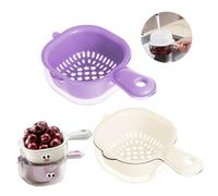 2PCS Kitchen Dual-Layer Draining Basket with Handle, for Pasta Dual Layer Vegetables and Fruits Washing Basket, 2 in 1 Fruit Cleaning Bowl with Strainer Container