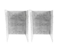 2pcs Kitchen Oil Splatter Guard Baffle for Gas Stove, White Tin Plate | Aluminum Foil Backing, Smooth Surface Finish, Portable and Space-saving Storage, Protects Tiles from Grease