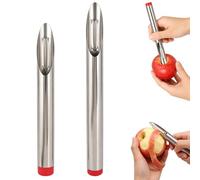 2pcs Kitchen Peeler, Stainless Steel Dual-Blade Vegetable Peeler Knife for Left & Right Hand with Ergonomic Cylinder Handle for Potato Carrot Apple Mango Cabbage Fruit (Small + Large)