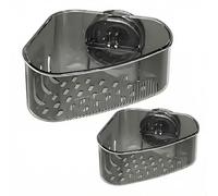 2Pcs Kitchen Sink Caddy Tidy with Strong Suction Cups, Triangle Sink Storage Rack with Drainage Holes, Easy-Fix Sponge Holder for Kitchen Sink, Removable Kitchen Tidy Holder for Sponges, Brush, Scrubb