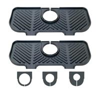 2PCS Kitchen Sink Splash Guard, Adjustable Bayonet Silicone Draining Mat Around Tap, 3 Aperture Faucet Guard & Draining Mat, Sink Tap Drainer Mat for Kitchen Bathroom Counter Drying