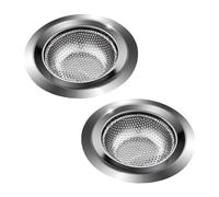 2Pcs Kitchen Sink Strainer Plug - Stainless Steel Sink Plug Strainer for Kitchen, Hair Catcher for Bathtub and Shower - Sink Strainer Prevent Blocked Drains & Unwanted Smells in The Kitchen