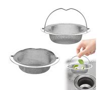 2PCS Kitchen Sink Strainer Stainless Steel Sink Sieve Silver Sink Food Catcher Drain Strainer 11cm Outer Rim and Diameter 7.5cm with Lift Up Handle Anti Clogging for Kitchen Debris Sink Hole