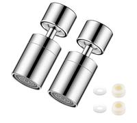 2pcs Kitchen Tap Spray Head, Faucet Extender with 360°Swivel,Tap Adapter for Kitchen Sink, Universal Tap Aerator for Washing Large Dishes and Cleaning Sink Corners