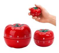 2Pcs Kitchen Timer 60 Minutes Timer, Tomato Timer, Mechanical Kitchen Timer, 360 Degree Rotating Tomato Shaped Alarm, Portable Loud Alarm Counters Reminder, Digital for Kitchen Cooking Baking