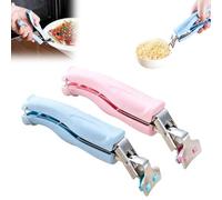 2PCS Kitchen Tongs Set - 2025 Multi-Purpose Anti-Scald Cooking Clips for Oven & Microwave - Versatile Plate Gripper & Bowl Holder - Durable Silicone Grip - Blue & Gray