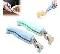 2PCS Kitchen Tongs Set - Heat-Resistant Cooking Clips for Oven & Microwave - Versatile Food Grippers for Serving & Cooking - 2025 Stylish Green & Blue Design