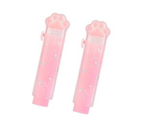 2Pcs Kitten Push Pull Eraser Sliding Action Rubber Erasers Retractable Pencil Erasers for Kids Students Drawing Lovely Puss Foot Eraser
