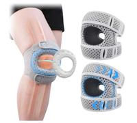 2PCS Knee Brace,Patellar Tendon Support Sleeves Adjustable Knee Patellar Pad Tendon Pain Relief Brace Large for Men Women Knee Supports Gray for Meniscus,Osteoarthritis,Sports,Injury Recovery,Athlete