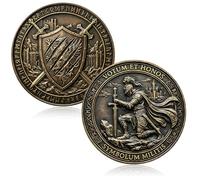 2Pcs Knight Templar Commemorative Coin, Emotional Support Token Symbol of Faith & Protection, Collectible Challenge Coin, Unique Inspirational Gift for Women Men