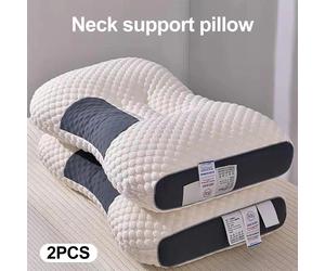 2PCS Knitted SPA Massage Neck Pillow Orthopedic Cervical Ergonomic Support