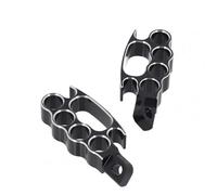 2Pcs Knuckle Footrest Durable Aluminium Motorcycle Foot Pegs Pedals Compatible with fxcw xl883n xl1200n Motorcycle Footrest Foot Pegs(Black White)
