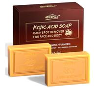 2PCS Kojic Acid Soap, Turmeric Soap Bar & Vitamins C, Dark Spot Remover for Face and Body, 100g x2 Moisturizing for Acne Blackheads Remover, Hyaluronic Acid for Deep Cleansing