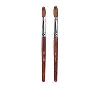 2pcs Kolinsky Sable Nail Brush Acrylic Brush for Acrylic Powder Nail Art Pen with Red Wooden Handle Manicure Design 12# & 16#