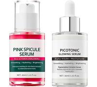 2PCS Korean Skin Care Serum Set: Spicule Pore Care Serum + Glow Serum for Pigmentation, Dark Spot Remover, Even Skin Tone & Glass Skin