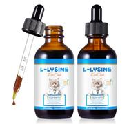 2pcs L-Lysine for Cats & Kittens 60mL - Liquid Lysine Drops with Taurine & Colostrum - Natural Chicken Flavour - Supports Immune Health, Normal Eye Function & Respiratory Comfort