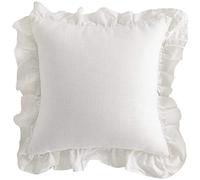 2PCS Lace Cushion Covers,Vintage Pillowcase with Invisible Zipper Home Decor Pillow Cover with Shabby Ruffles (white, 45x45cm)