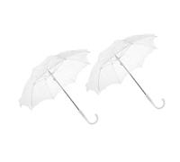2pcs Lace Parasol Umbrellas White for Wedding Photography | Stage Performance Props, Ergonomic Handle, Steel and Plastic Build, Elegant Classic Romantic Style