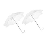 2pcs Lace Umbrellas White Wedding Photography Posing Props | Ergonomic Handle, Steel and Plastic Build, Elegant Classic Romantic Styling for Stage Performance
