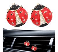 2Pcs Ladybug Car Accessories, Ladybug Car Air Freshener Vent Clips, Colorful and Durable, Suitable for Female Girls' Vehicle Interior Decoration