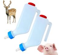 2PCS Lamb Bottles,Goat Feeding Bottle,Goat Nursing Bottles,G-oat Water Feeder,Reusable Animal Milk Feeder,With Handle & Measurement Scale,For Feeding Outdoor Livestock,Piglets,Cats And Dogs,500ML