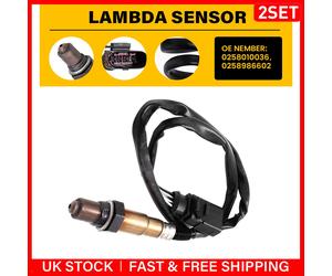 2PCS Lambda Sensor 0258010036 Fits For Oxygen 06A906262Bs 1K0998262S Replacement