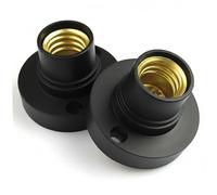 2PCS Lamp Socket Replacement E14 Light Bulb Socket Plastic Light Bulb Holder Black Lamp, Replacement, Holder