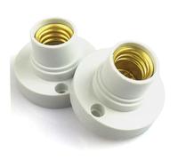 2PCS Lamp Socket Replacement E14 Light Bulb Socket Plastic Light Bulb Holder White Lamp, Replacement, Holder