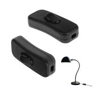 2Pcs Lamp Switch Inline Torpedo Switch 250V 6A 2 Core Double Pole Switching Inline Light For Desk Lamp Bulb Switching Black