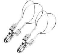 2pcs Lampshade Adapter Clip on Lamp Holder for E26 E27 Bulbs Silver | Metal Matching Top, Smooth Bright Finish, No Tools Needed, Supports Lamp Building, Desk Lamps and Home DIY Repairs