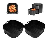 2pcs Large Air Fryer Liners for Philips NA230,Air Fryer Silicone Liner, BPA-Free Reusable Airfryer Liners,22cm Silicone Square Air Fryer Accessories for COSORI6.2L、COSORI5.5L