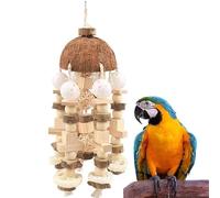 2pcs Large Bird Parrot Toys, Colorful Wooden Blocks Bird Chewing Toy Parrots Cage Bite Toy for Macaws Cokatoos African Grey