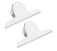 2Pcs Large Bull Clip Stainless Steel Binder Paper Clamps Metal Hinge Clips for Home Kitchen Office School