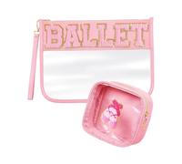 2pcs Large Capacity Designs Sturdy PVC Makeup Pouches with Zippered and Wristlet for Everyday Use and Travel Storage