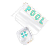2pcs Large Capacity Designs Sturdy PVC Makeup Pouches with Zippered and Wristlet for Everyday Use and Travel Storage
