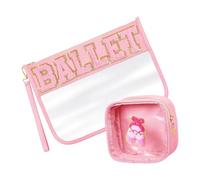 2pcs Large Capacity Designs Sturdy PVC Makeup Pouches with Zippered and Wristlet for Everyday Use and Travel Storage