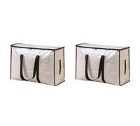 2PCS Large Capacity Moving Packaging Bags for Household Storage PP Handheld Woven Design (72L)