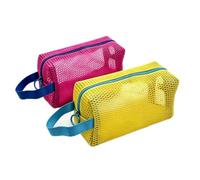 2pcs Large-Capacity Portable Cosmetic Bags: Dopamine-Colored Compartmentalized small cosmetic bag for purse Perfect for home, travel, outdoor workouts, swimming, and the beach (Dark Yellow + Rose Red)