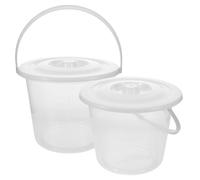 2pcs Large Capacity Thickened Plastic Graduated Commode Bucket