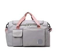 2pcs Large-Capacity Travel Luggage Bag, Portable Sports Zipper Handbag, Multifunctional Overnight Bag Unisex Bag for Daily Use(Gray Pink)