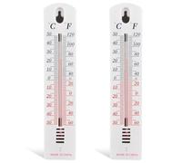 2pcs Large DialWall Thermometer Room Indoor & Outdoor - Wall Thermometer, OutdoorThermometer, Read Accurate Celsius AndFahrenheit For Home Garden Greenhouse IndoorOutdoor