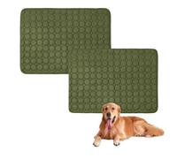 2PCS Large Dog Bed Washable Pet Bed for Dogs,Non-Slip Soft Dog Mat Beds Pet Crate Mattress,Luxurious Pet for Small Medium Large Dogs (Green,100 * 70cm)