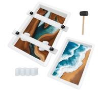 2Pcs Large Epoxy Mold with Clamping System 19.5x11x3 inch 15.8x9x3 inch Rectangles Epoxy Resin Molds for River Table, Coffee Side Table,Cutting Board, Charcuterie Board, Art Panel