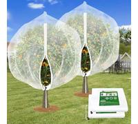 2PCS Large Fruit Tree Netting with Drawstring and Zipper,8 * 8FT Garden Netting for Garden Protection,Insect Bird Netting for Fruit Trees,Protection from Anti Birds,Bugs,Cicadas (6 * 6FT (2PCS))