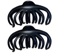 2pcs Large Hair Claw Clips Black Plastic Resin Retro French | Easy to Wear, Sturdy Styling Tool, Fixes Loose Hair with Simple Elegant Finish