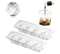 2Pcs Large Ice Cube Moulds, Diamond Ice Cube Maker 2Inch Ice Cubes Mould, Whiskey Ice Ball Maker Mould DIY Round Ice Cube Tray Ball Maker, Ball Ice Cube Moulds Sphere Ice Mold