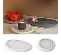 2PCS Large Irregular Silicone Resin Tray Mold,Round Oval Coasters Epoxy Resin Casting Mould for DIY Candy Jewerly Storage Candle Holder