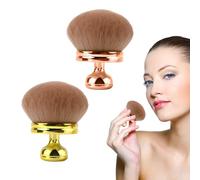 2Pcs Large Kabuki Body Brush 3.5 Inch Bronzer & Self Tan Applicator - Streak-Free Synthetic Fiber Mushroom Powder Brush with Retractable Handle