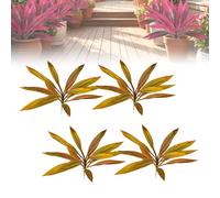 2PCS Large Realistic Artificial Boston Fern & Dragon's Blood Tree Plants, Vibrant Faux Outdoor Plants Pink and Purple, UV Resistant Fake Ferns for Garden, Patio, Wedding, Balcony (#E,4Pcs)