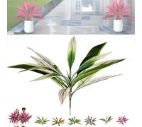 2PCS Large Realistic Artificial Boston Fern & Dragon's Blood Tree Plants, with Vibrant Pink Purple Leaves, Boston Ferns Artificial Plants Outdoor, UV-Resistant, for Home Garden Patio Balcony (E,1PCS)